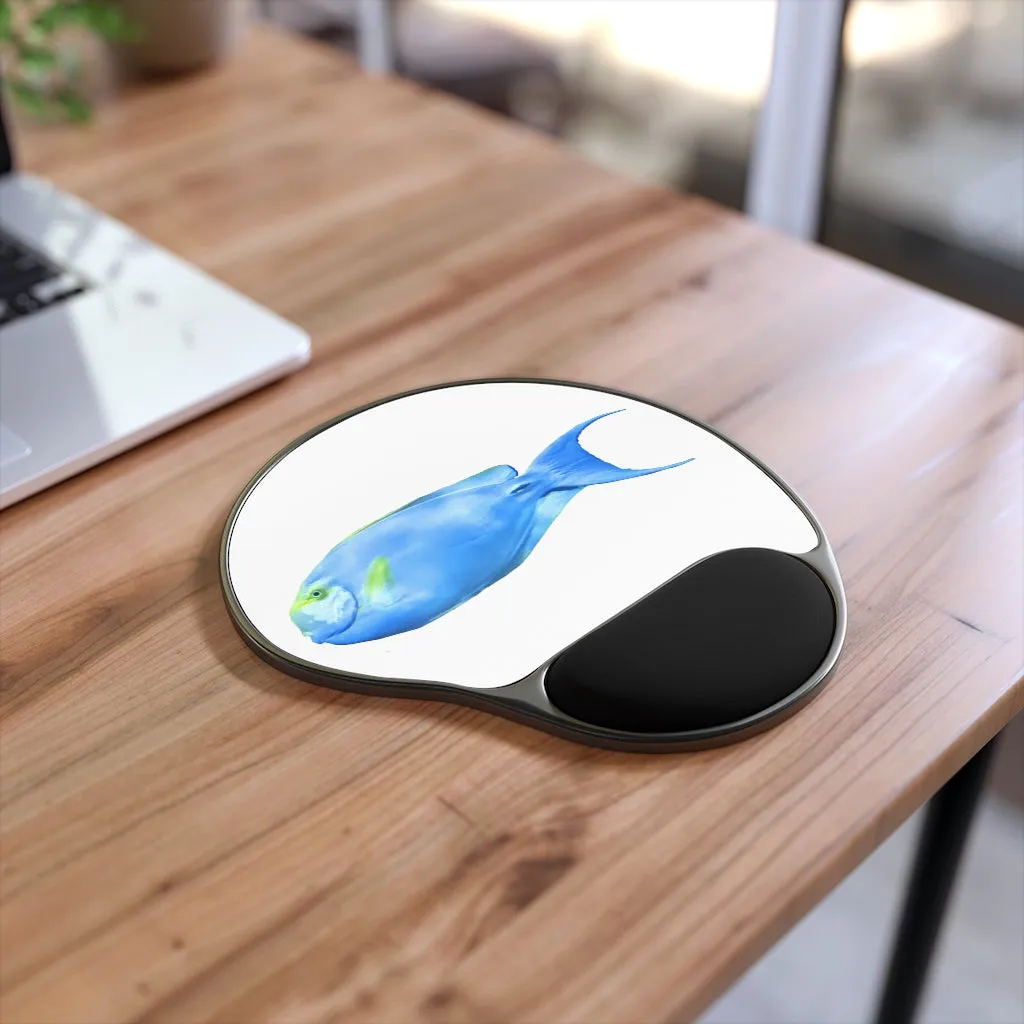 Light Blue Fish Mouse Pad With Wrist Rest