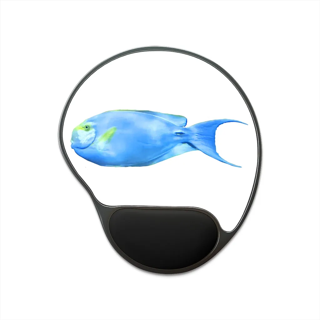 Light Blue Fish Mouse Pad With Wrist Rest