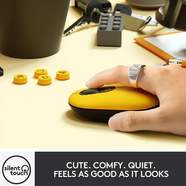 Logitech POP Mouse Wireless Mouse with Customizable Emoji - Blast Yellow