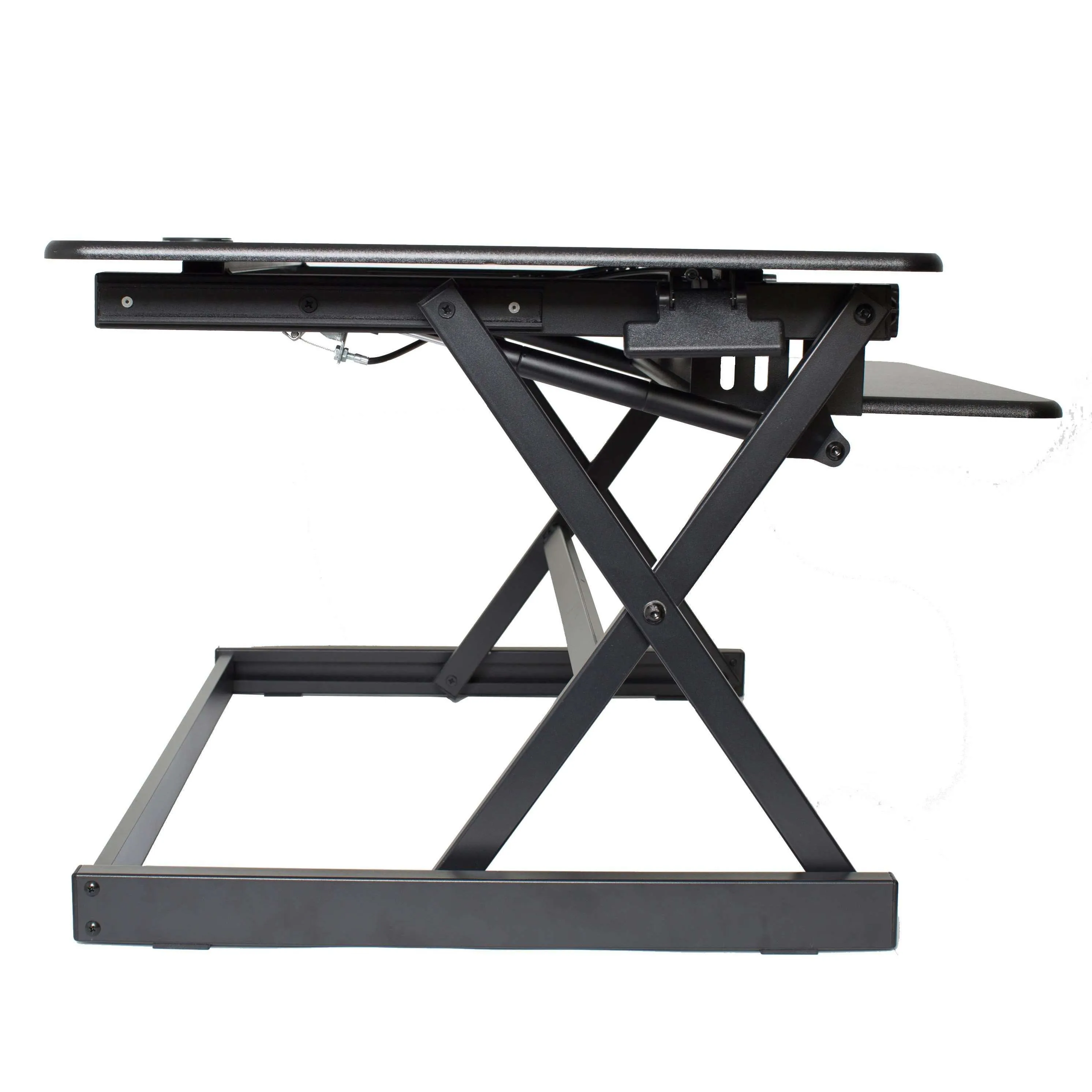 Lorell/Rocelco 40” Height-Adjustable Standing Desk Converter, Dual Monitor Riser, Gas Spring,Retractable Keyboard Tray, R DADRB-40/DADRW-40/DADRT-40