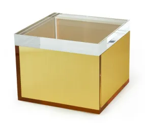 Lucite Large Square Gold Box