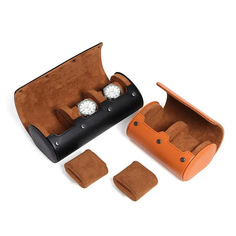 Luxury Watch Roll (3 Watches) Premium Faux Leather Travel Watch Case - Anti-Scratch Protection - Exquisite Storage - Modern Design