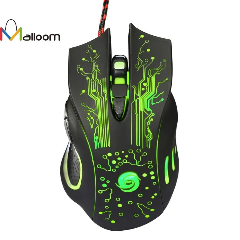 Malloom 2016 Professional Promotion 5500DPI LED Optical 6D USB Wired Gaming Game Mouse Pro Gamer Computer Mice For PC Gift Sale