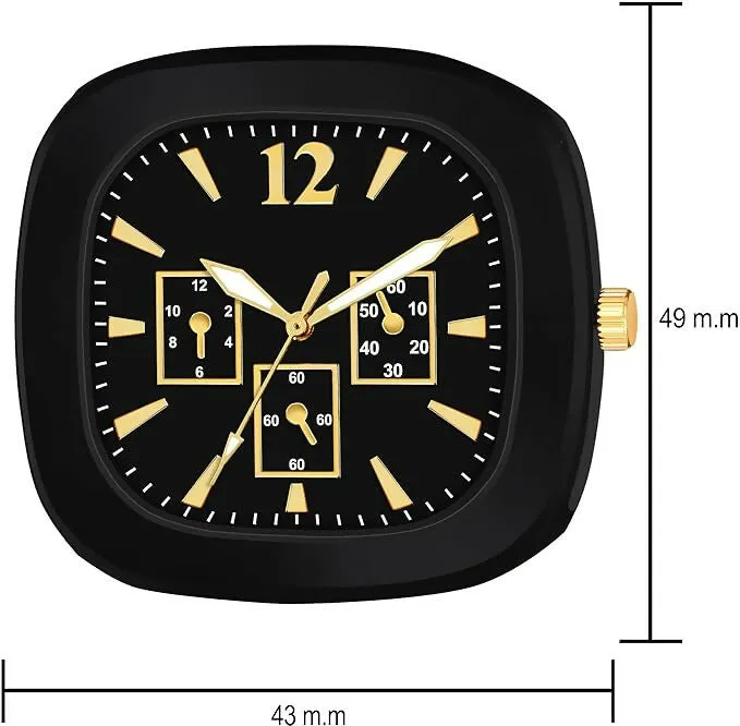 Matrix Shabby Collection Analog Black-Gold Silicone Watch for Men & Boys