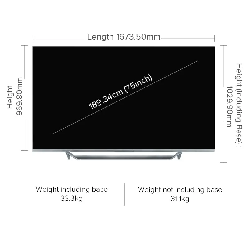 Mi 189.34cm (75 inches) Q1 Series 4K Ultra HD Smart QLED TV L75M6-ESG (Metallic Grey)