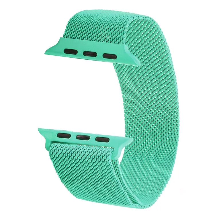 Milanese Loop Magnetic Stainless Steel Watch Band for Apple Watch Series 10 42mm / 9&8&7 41mm / SE 3&SE 2&6&SE&5&4 40mm / 3&2&1 38mm(Mint Green)