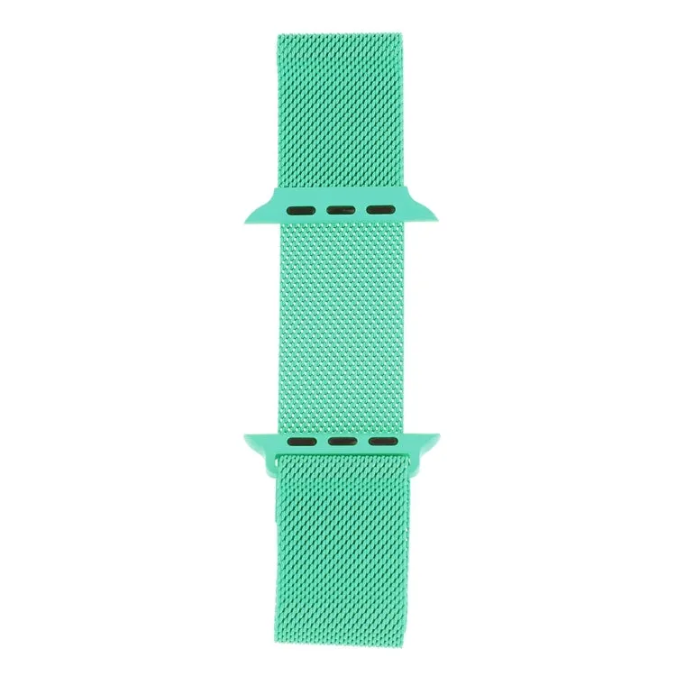 Milanese Loop Magnetic Stainless Steel Watch Band for Apple Watch Series 10 42mm / 9&8&7 41mm / SE 3&SE 2&6&SE&5&4 40mm / 3&2&1 38mm(Mint Green)