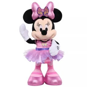 MINNIE MOUSE Disney Junior Mouse Sing and Dance Butterfly Ballerina Lights and Sounds Plush, Sings Just Like a Butterfly, Officially Licensed Kids Toys for Ages 3 Up by Just Play