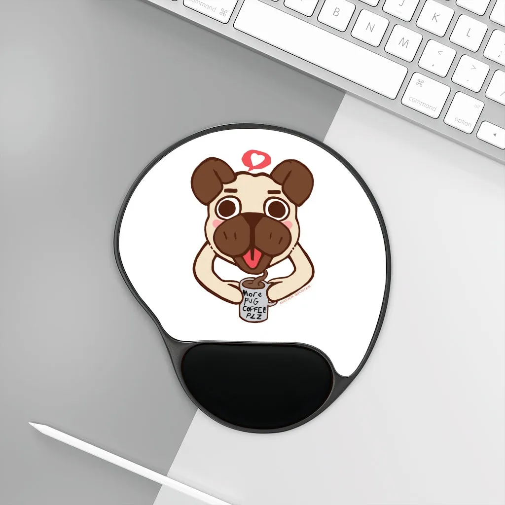 More Pug Coffee Please Mouse Pad With Wrist Rest