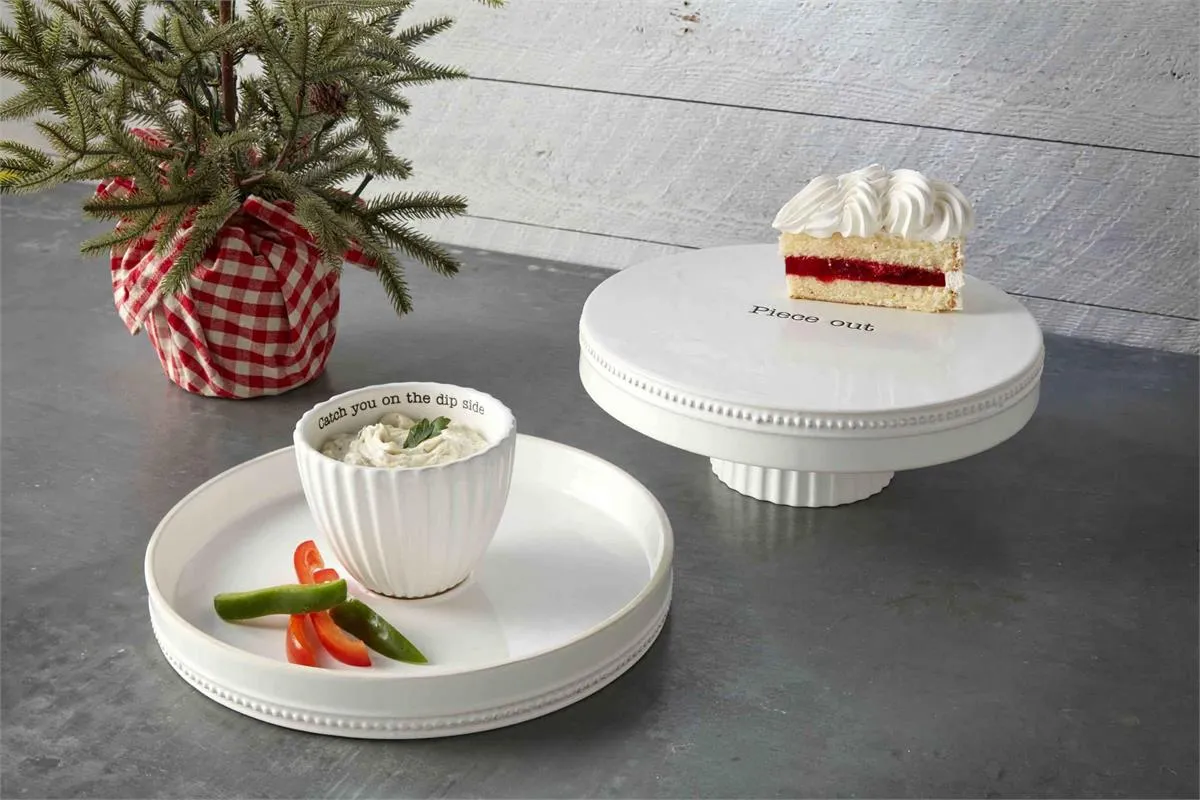 Mud Pie Reversible Pedestal Chip N Dip Server