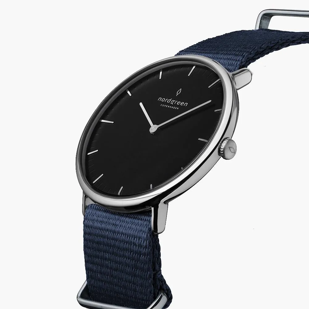 Native - BUNDLE Black Dial Silver | Silver Mesh / Navy Nylon / Black Leather Strap