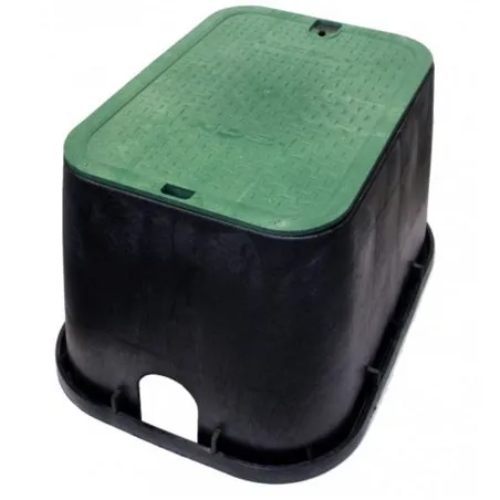 NDS - 113BC - STD 14"x19"x12" Box and Overlapping Lid, Green Lid/ Black Body