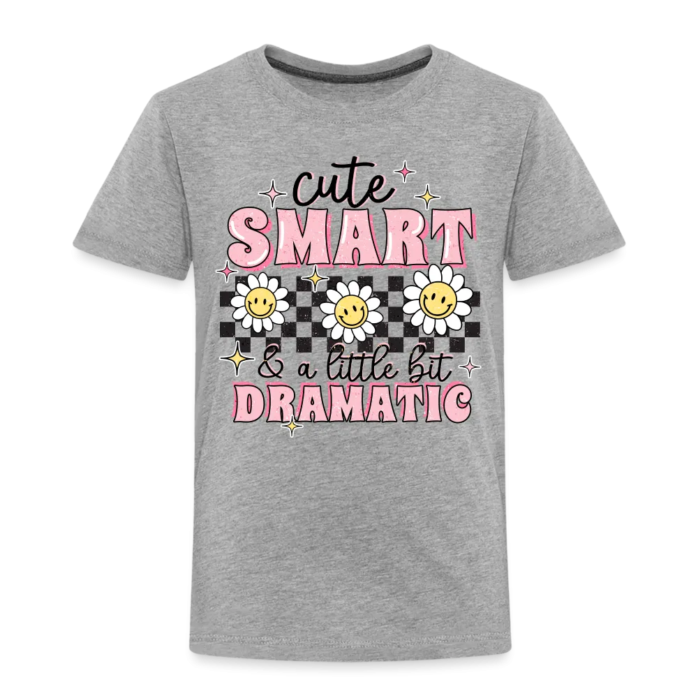 NicholesGifts Toddler Girls Cute Smart and a Little Bit Dramatic Short Sleeve T-