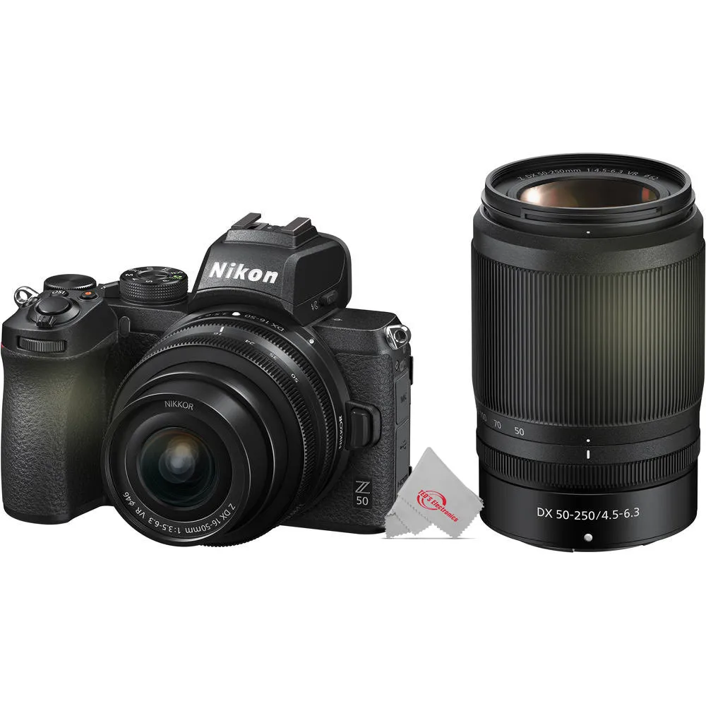 Nikon Z 50 Mirrorless Camera with 16-50mm 50-250mm Lens Kit   Extra Battery