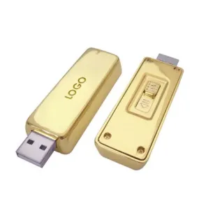 Novelty Gold Bar Bullion Shaped Premium Gold Bar USB Flash Drive