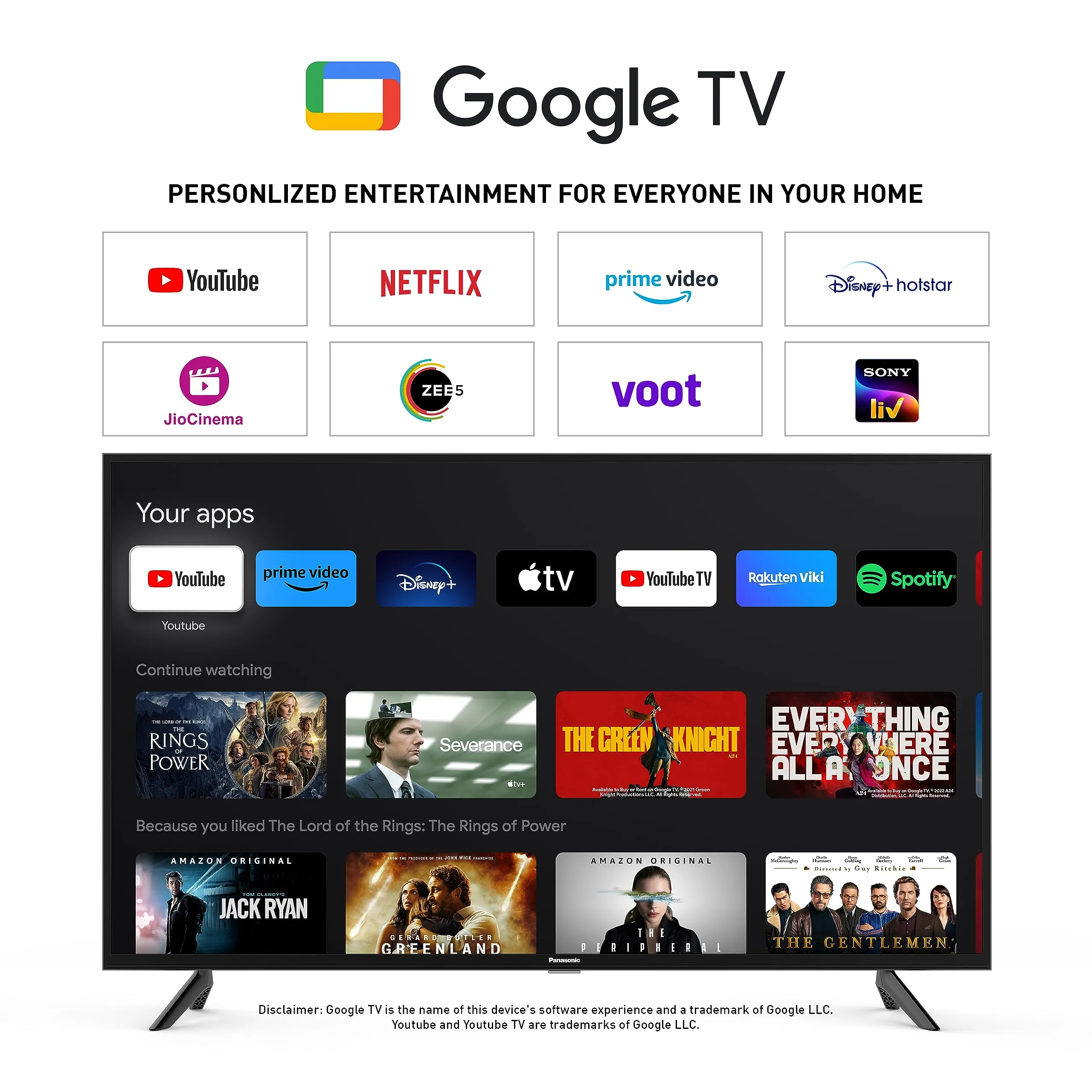 Panasonic 108 cm (43 inches) Full HD Smart LED Google TV TH-43MS660DX (Black)