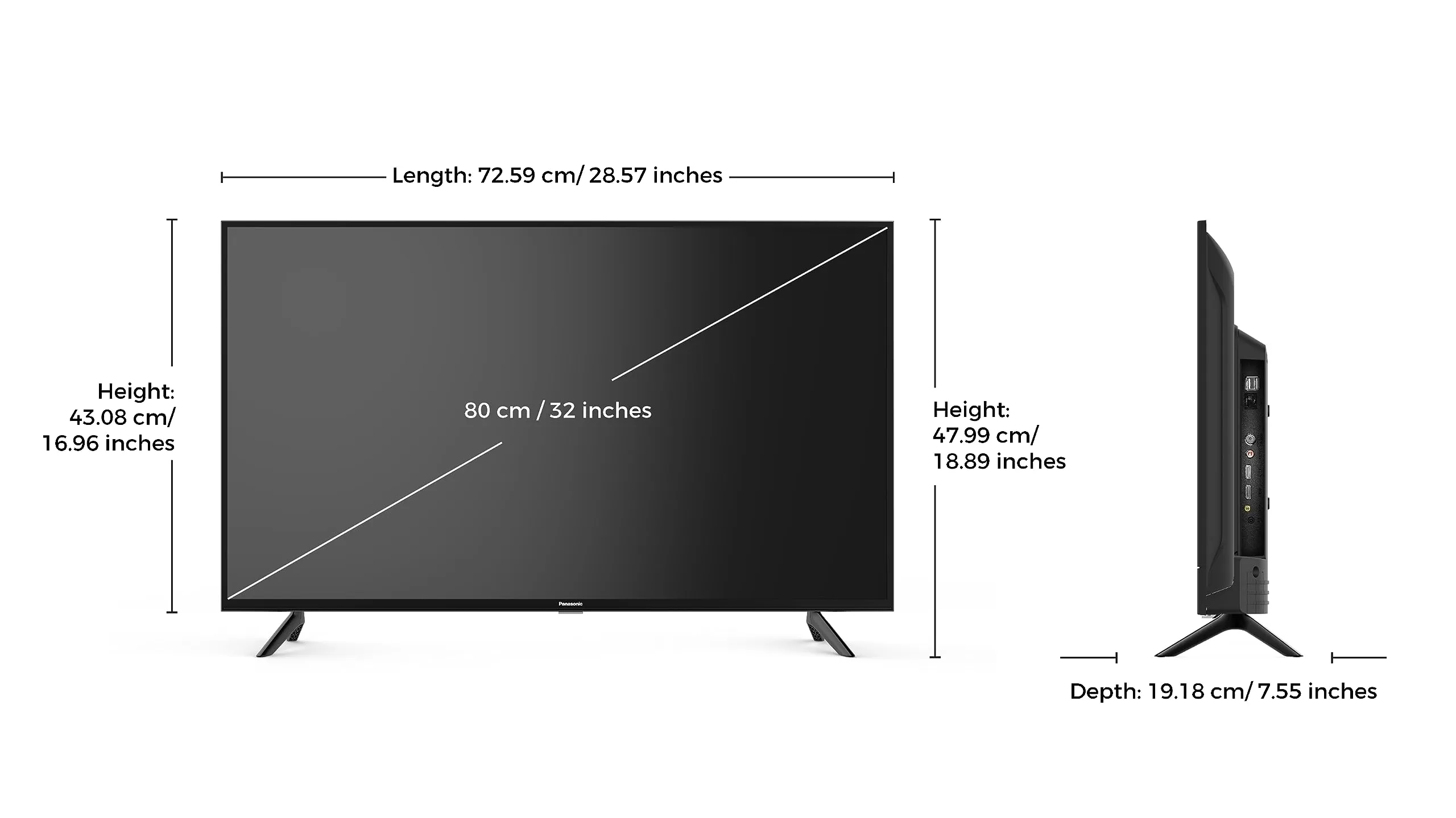 Panasonic 80 cm (32 inches) HD Ready Smart LED Google TV TH32MS660DX (Black)