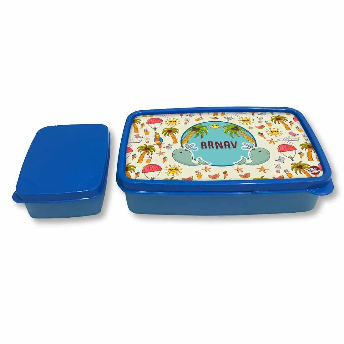 Personalized Snack Box for Kids Plastic Lunch Box for Boys -Summer Time