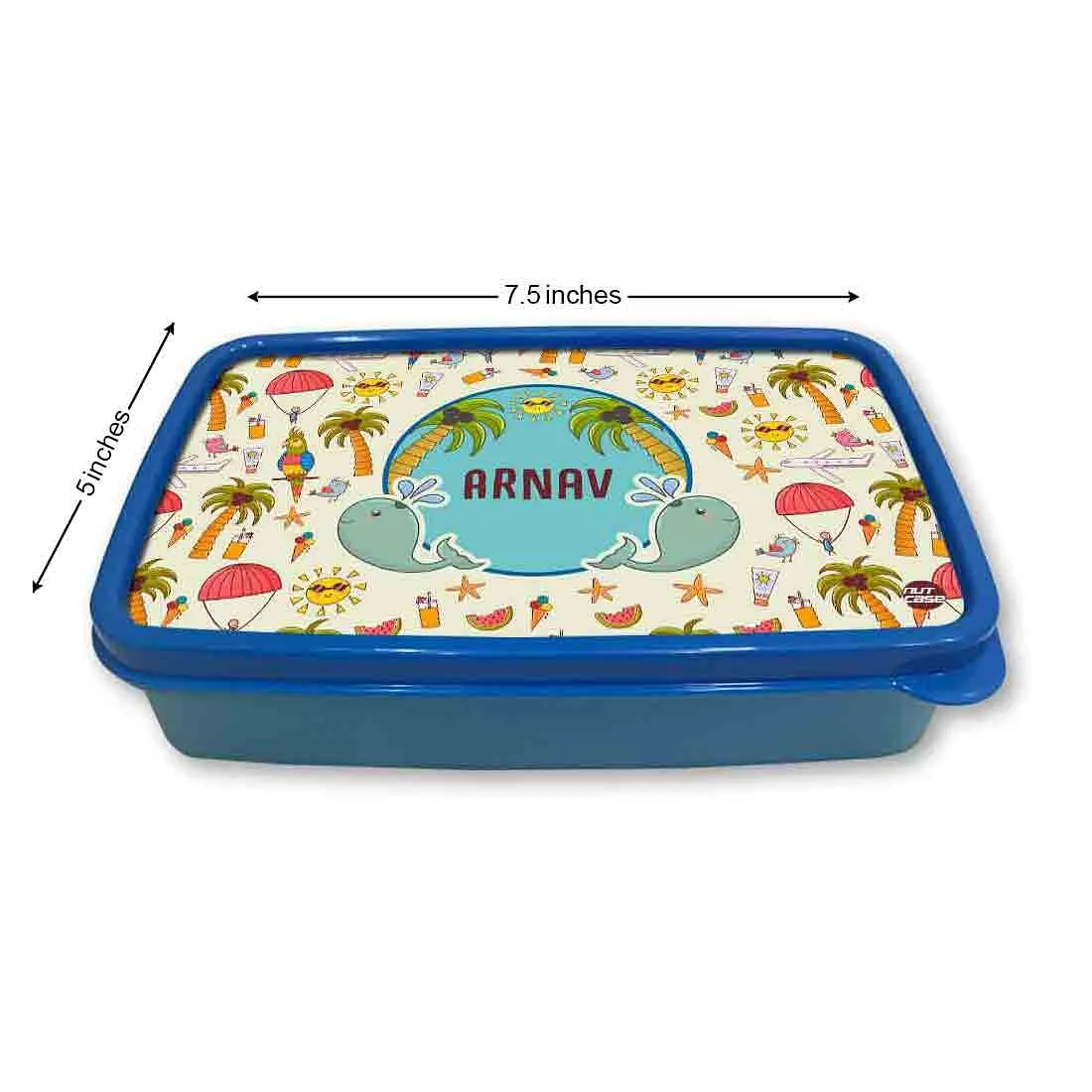 Personalized Snack Box for Kids Plastic Lunch Box for Boys -Summer Time