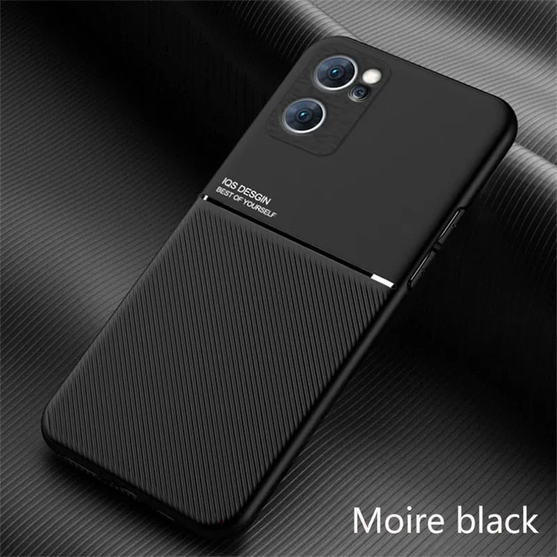 Phone Case For OPPO Find X5 Lite 5G Silicone Magnetic Holder PlateSoft Leather Back Cover