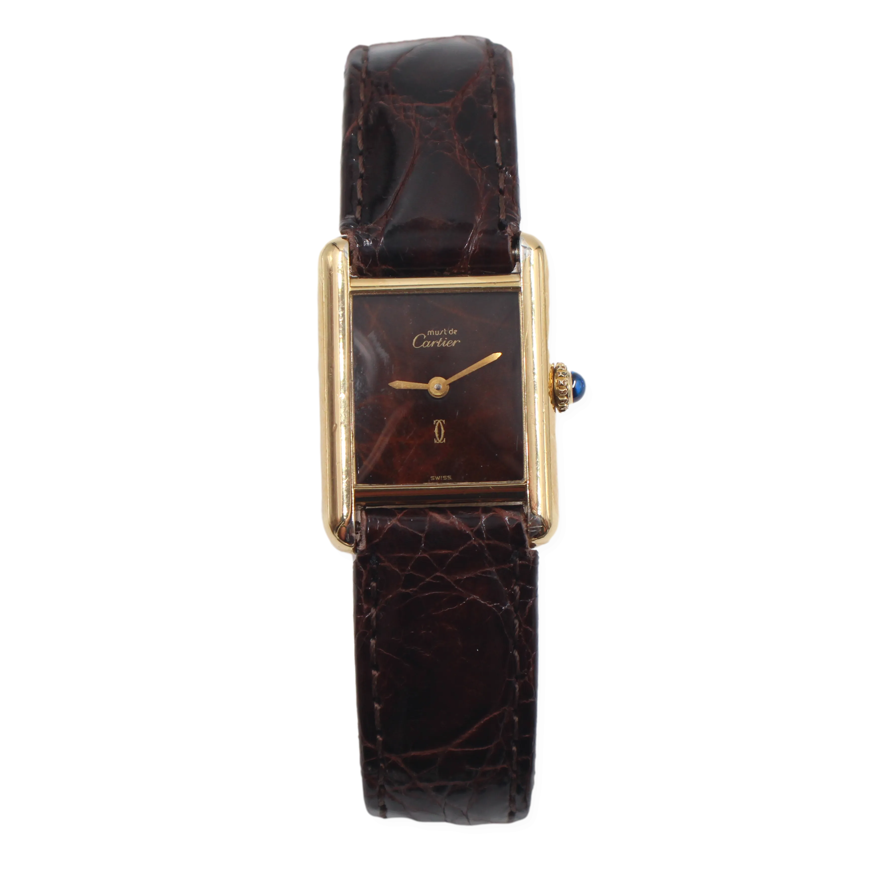 Pre-Owned Cartier Must De Tank Ladies Chocolate Dial 1990s 25mm Pre-Owned