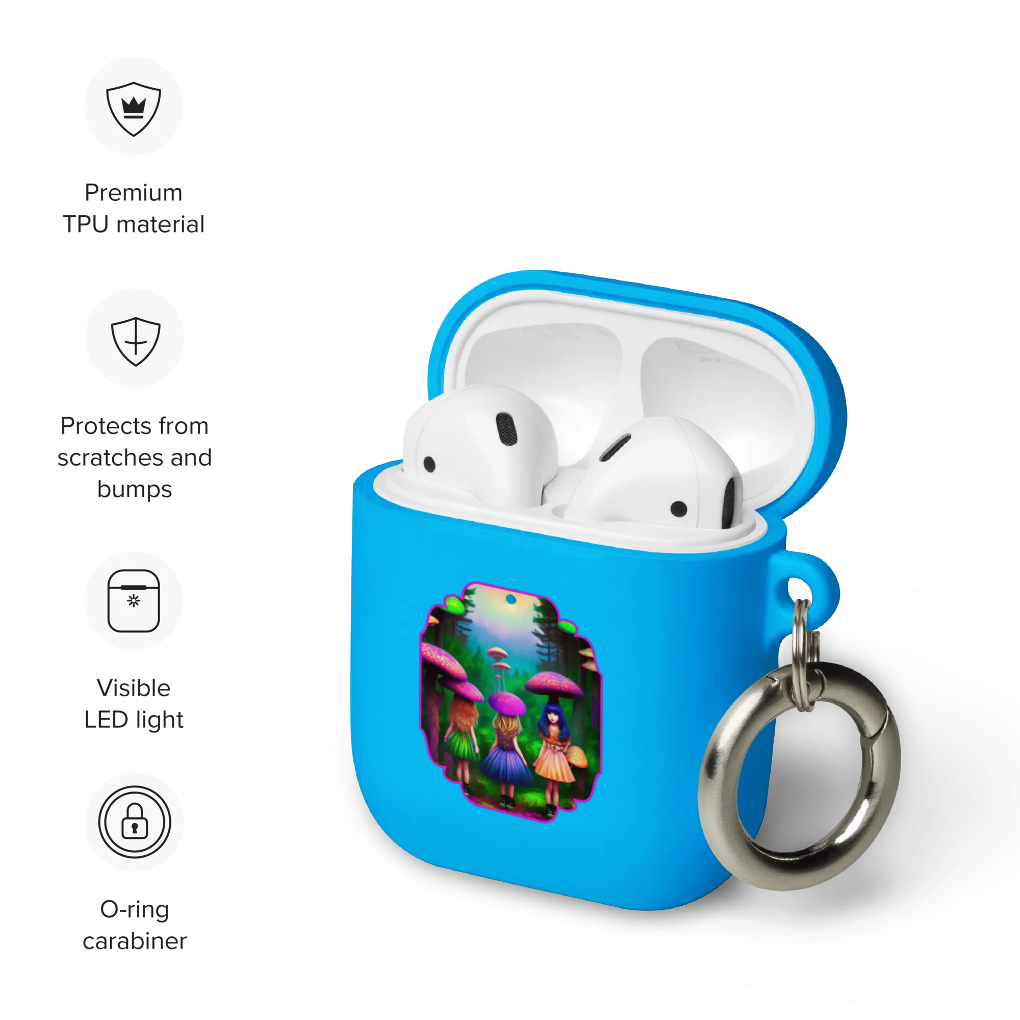 Psychedelic Forest Friends Rubber Case for AirPods® by laurameghan