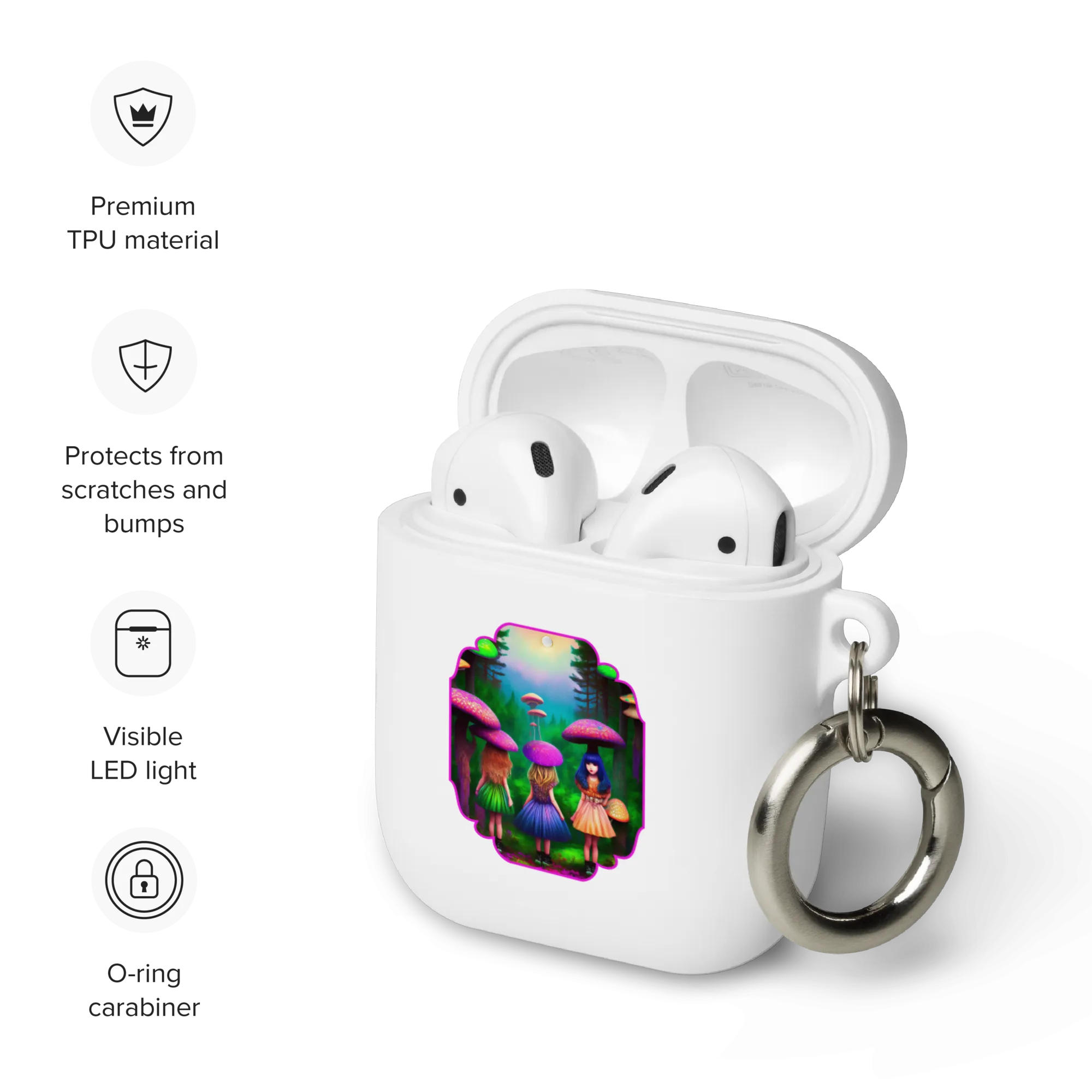 Psychedelic Forest Friends Rubber Case for AirPods® by laurameghan