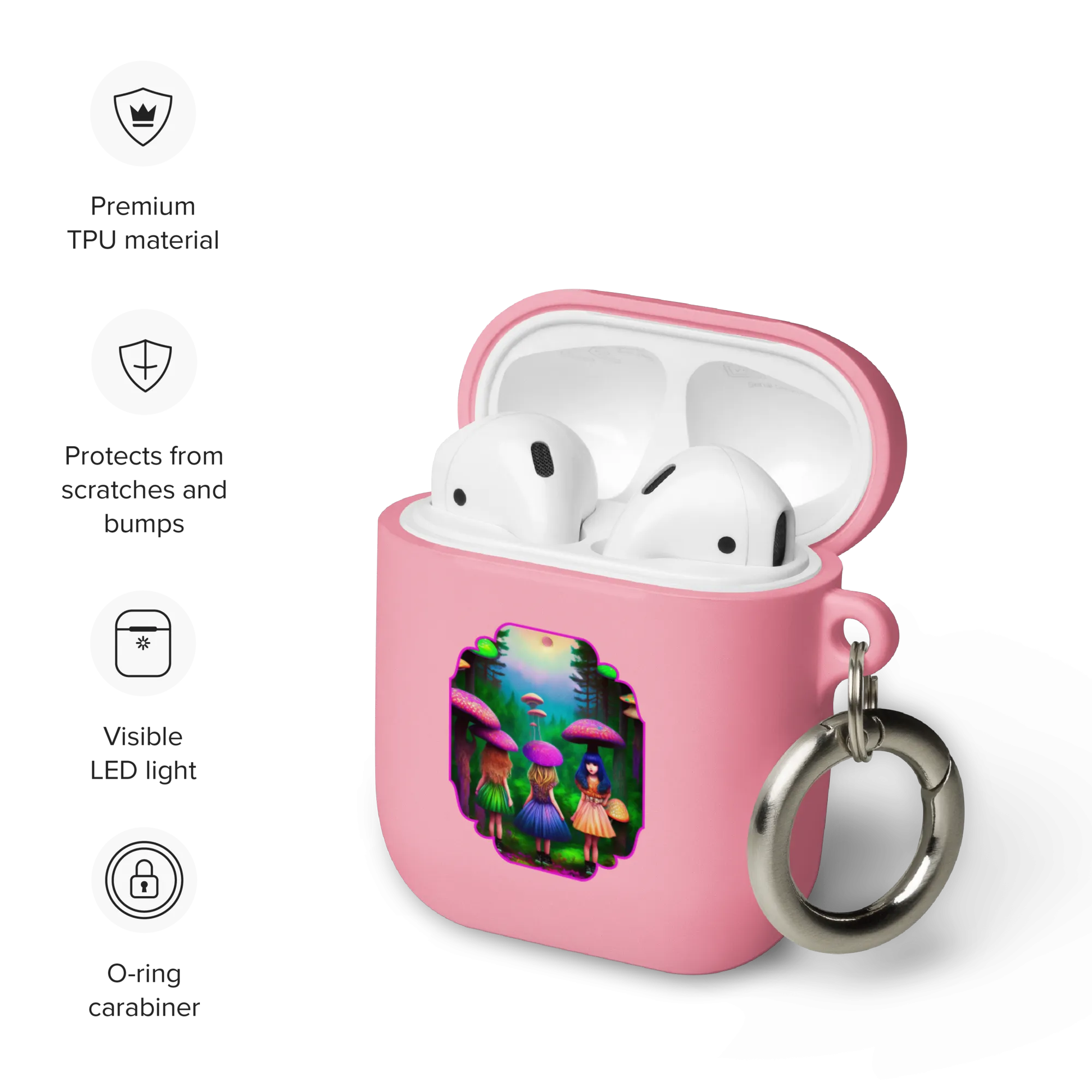 Psychedelic Forest Friends Rubber Case for AirPods® by laurameghan