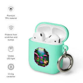 Psychedelic Forest Friends Rubber Case for AirPods® by laurameghan