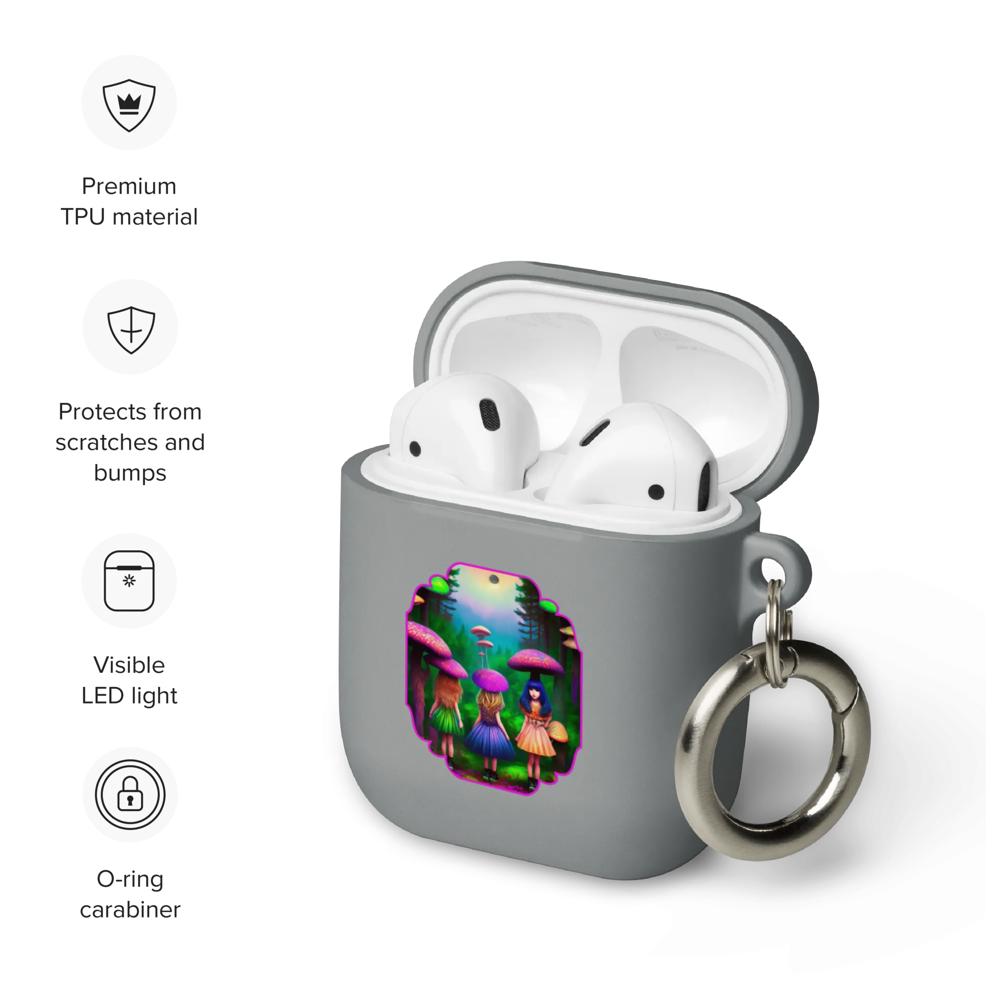 Psychedelic Forest Friends Rubber Case for AirPods® by laurameghan