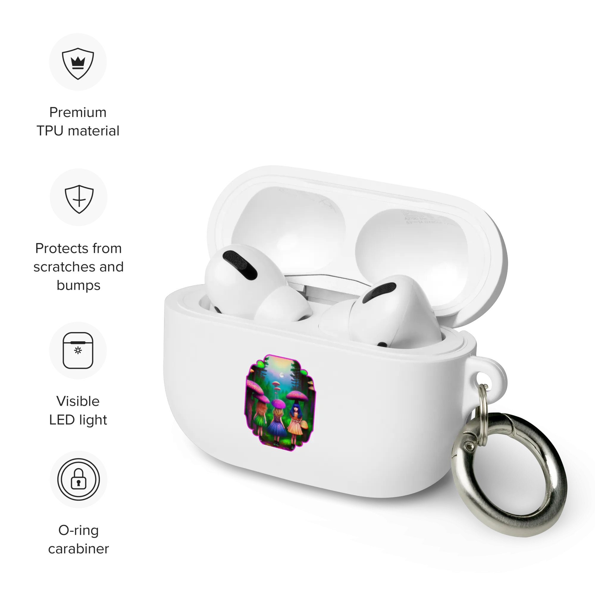 Psychedelic Forest Friends Rubber Case for AirPods® by laurameghan