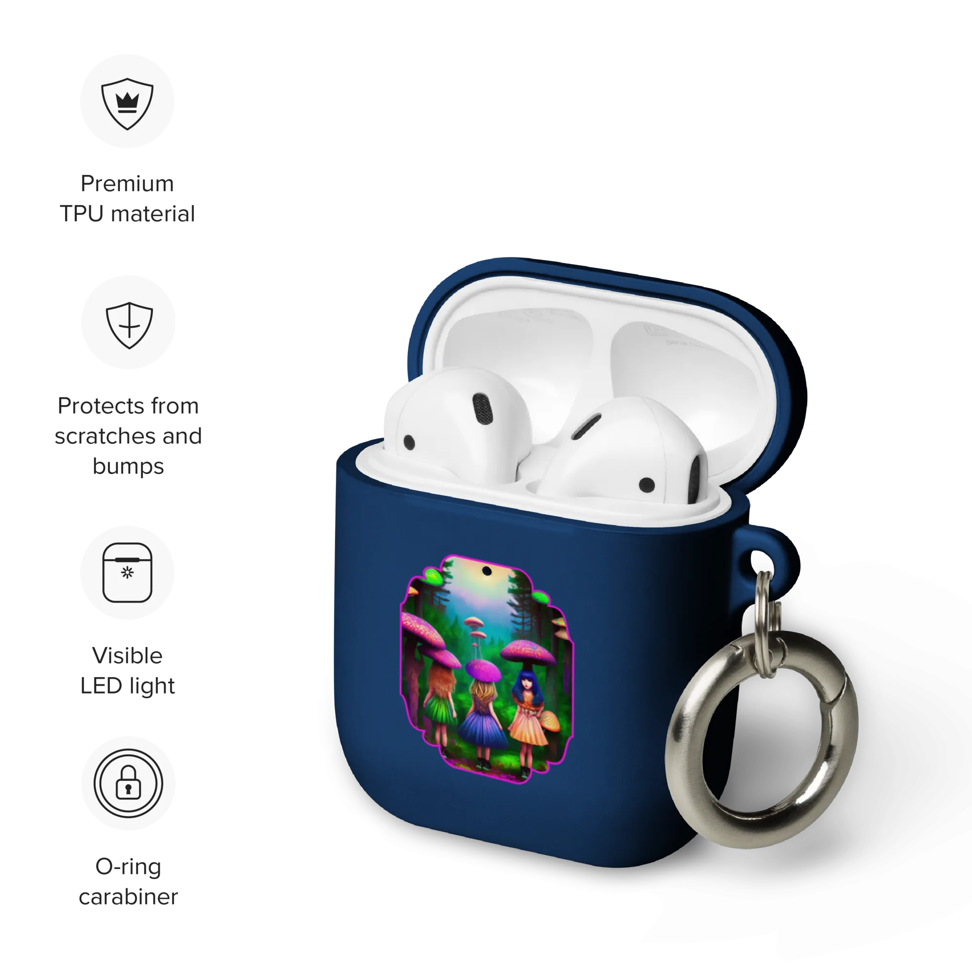 Psychedelic Forest Friends Rubber Case for AirPods® by laurameghan