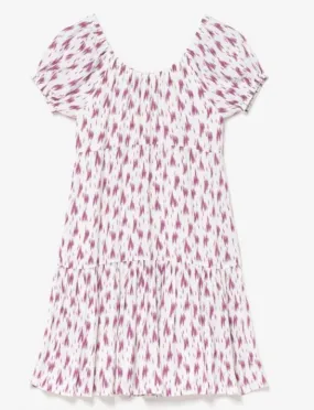 Purple print Open Shoulders Dress