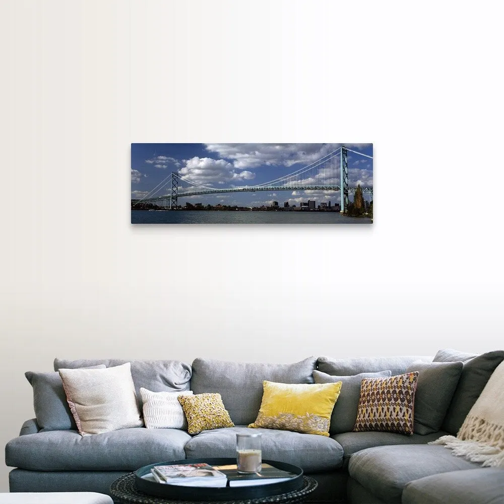 "Bridge across a river, Ambassador Bridge, Detroit River, Detroit, Wayne Count" Canvas Wall Art