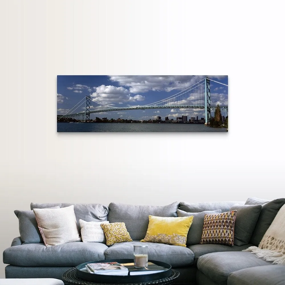 "Bridge across a river, Ambassador Bridge, Detroit River, Detroit, Wayne Count" Canvas Wall Art