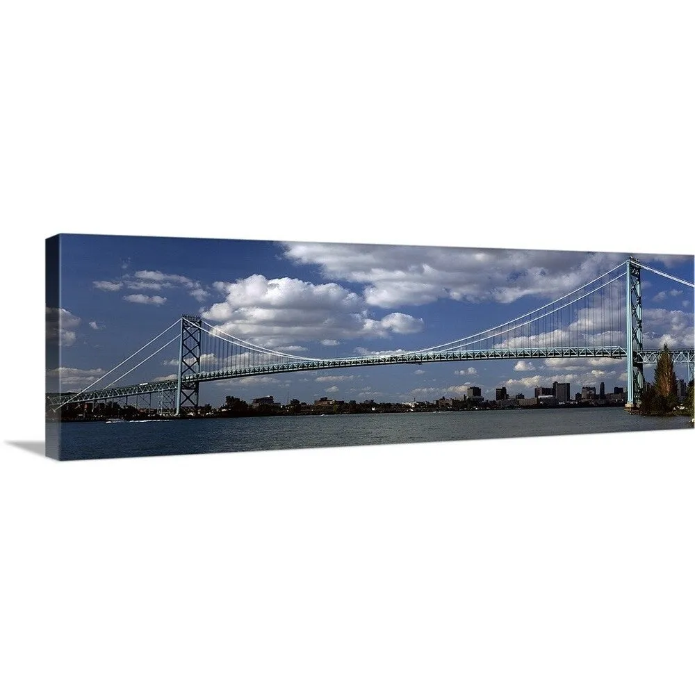 "Bridge across a river, Ambassador Bridge, Detroit River, Detroit, Wayne Count" Canvas Wall Art