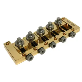 Ray Ross Saddle-Less Bass Bridge ~ 5 String / 19mm Gold