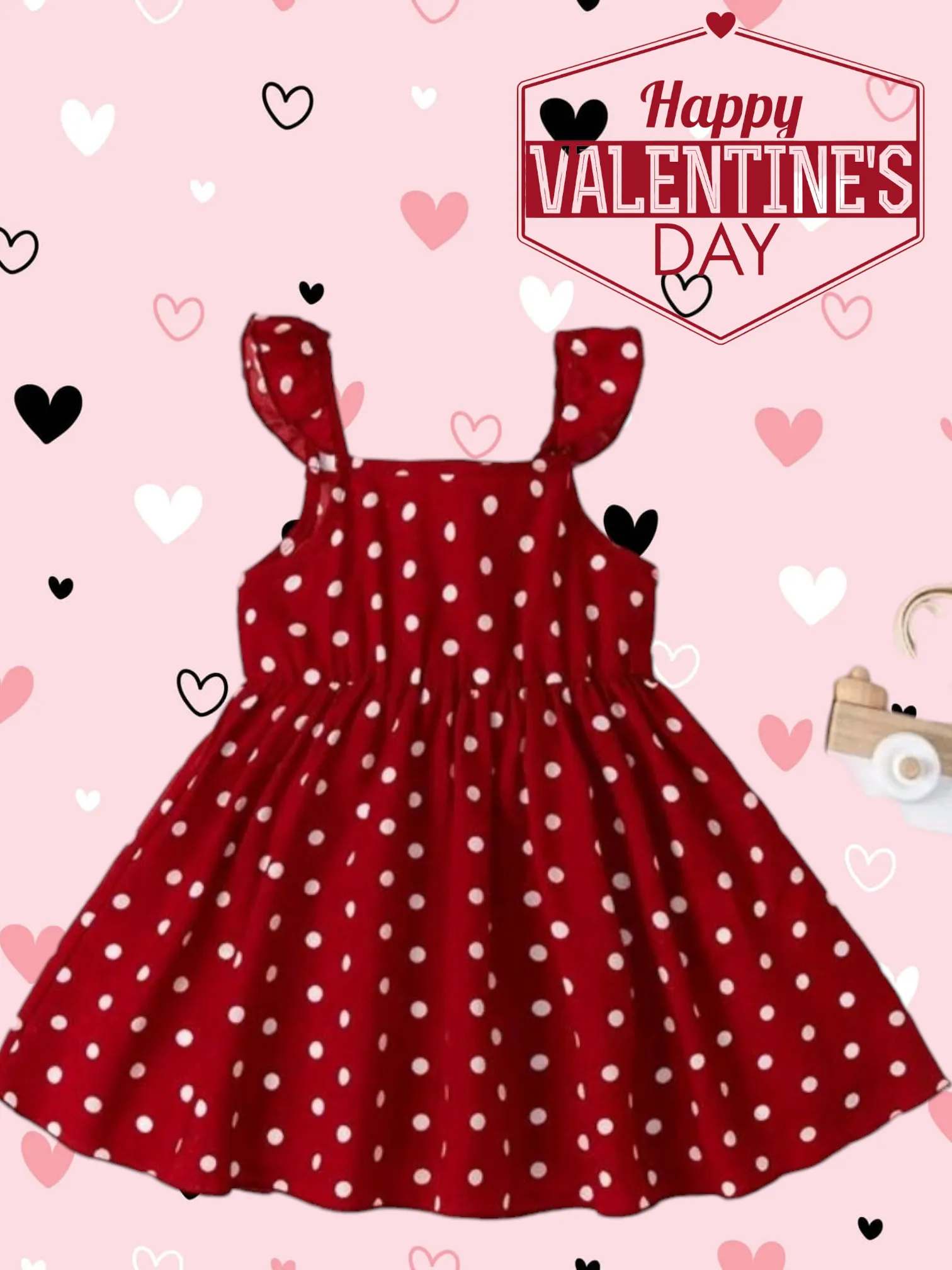 Red Polka Dress #1004