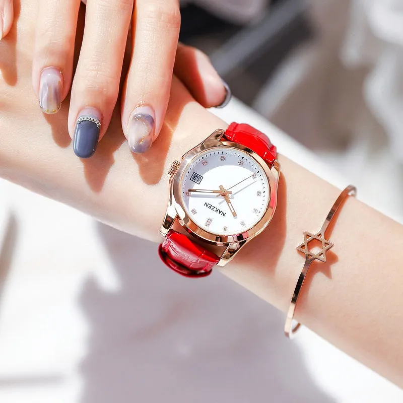 Rhinestone Scale With Calendar Women's Watch