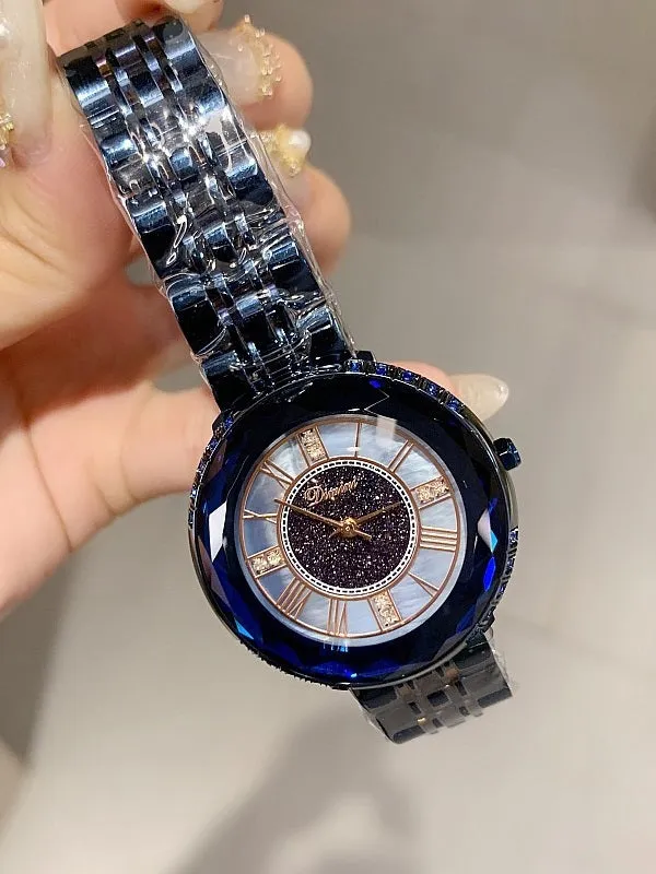 Round Pattern Stainless Steel Women's Watch