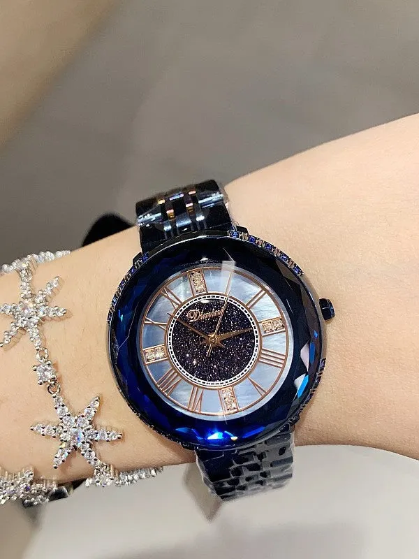 Round Pattern Stainless Steel Women's Watch