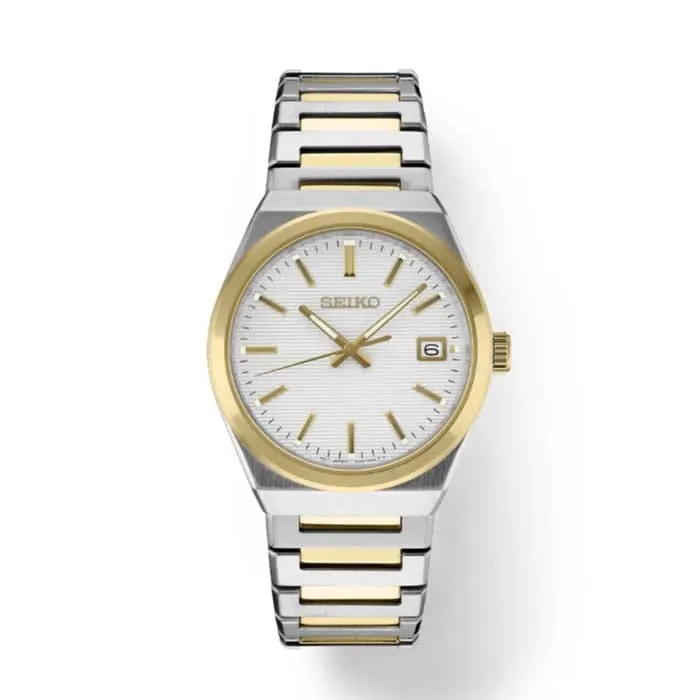 Seiko 39MM "Essentials" White Dial Watch in Stainless Steel