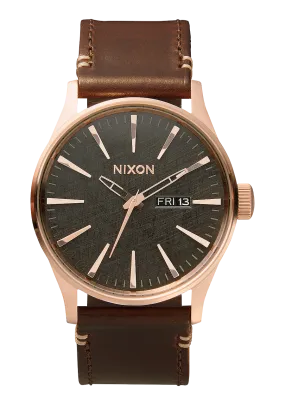 Sentry Leather - Rose Gold / Gunmetal / Brown