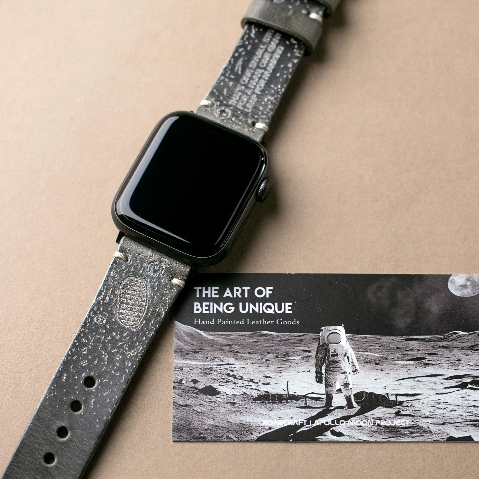 Silver Moon - Apple Watch Leather Band - Antique Gray