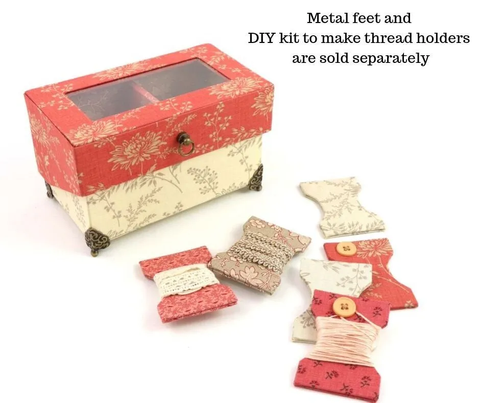 Small elegant window box DIY kit, cartonnage kit 173, Online instructions included