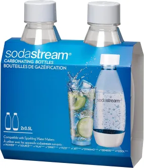 Sodastream 0.5L White Carbonating Bottles 2 Pack for Soda Makers