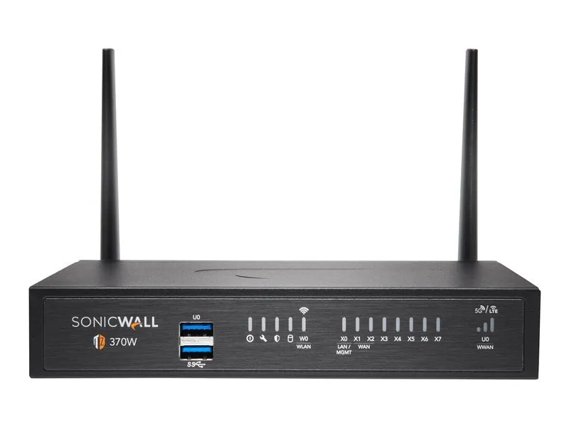 Sonicwall Tz370w - Advanced Edition - Security Appliance - 1Gbe - Wi-Fi 5 - 2.4 Ghz, 5 Ghz - Sonicwall Secure Upgrade Pl