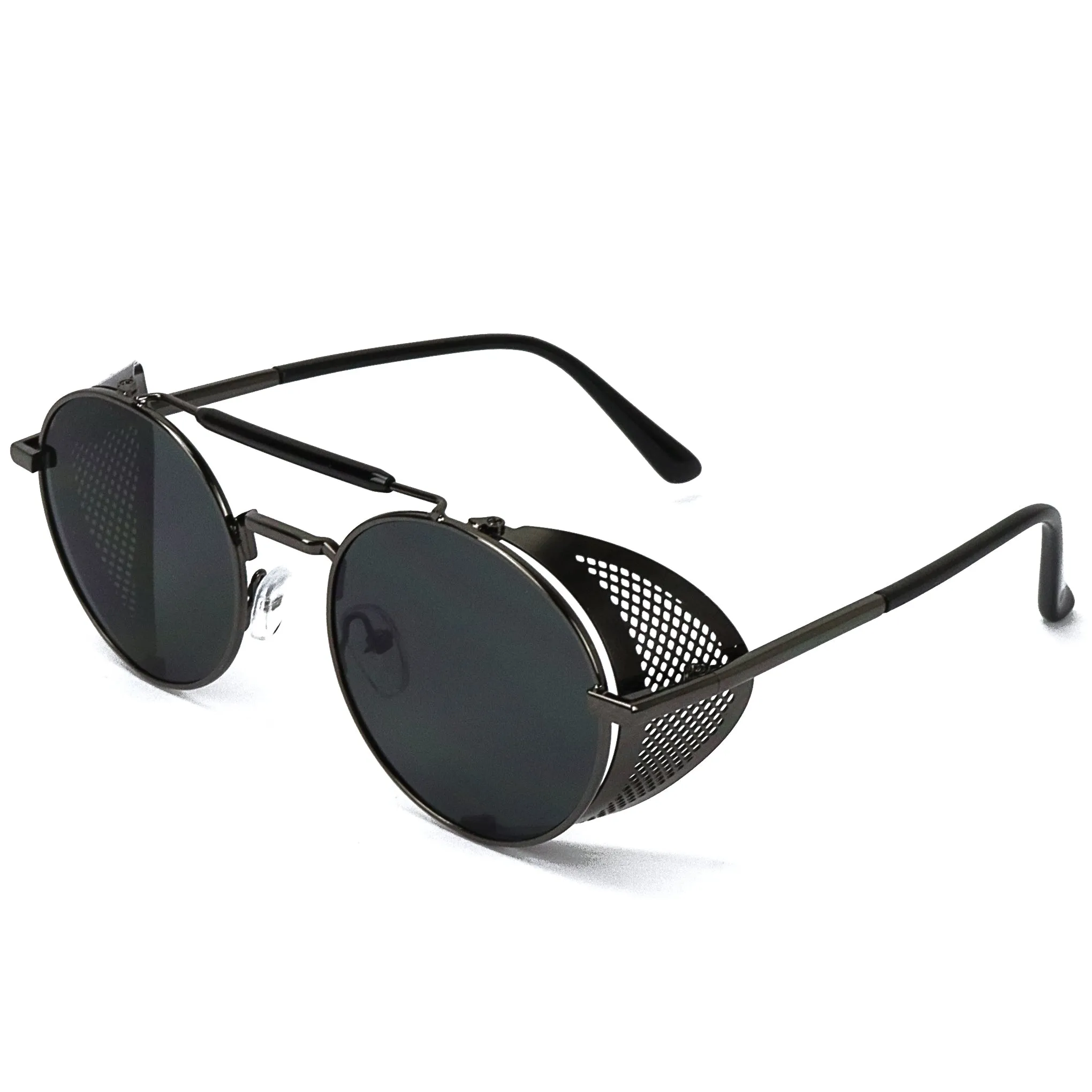 Steampunk Metal Sunglasses - Black