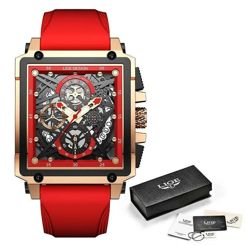 Stylish Square Multifunction Chronograph 30m Waterproof Watch