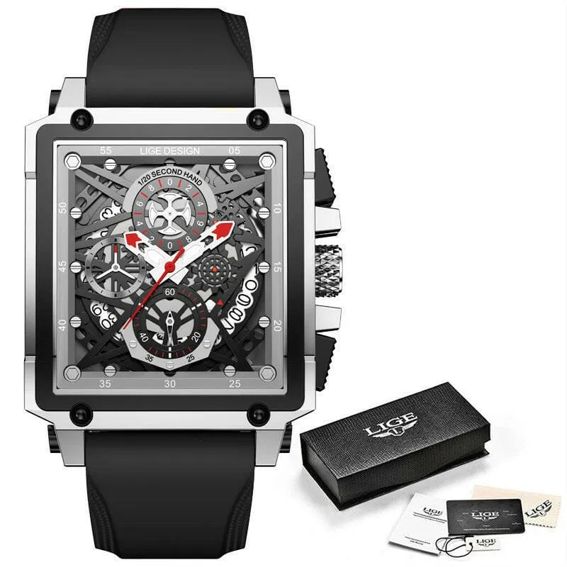 Stylish Square Multifunction Chronograph 30m Waterproof Watch